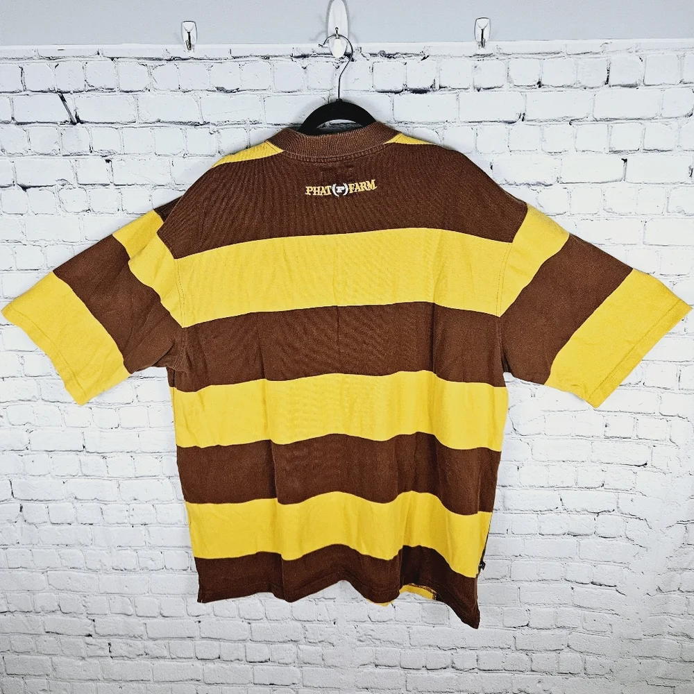 PHAT FARM | vintage striped short sleeve polo shirt - Picture 4 of 8